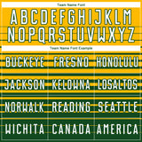 Custom Gold White-Green Gradient Pinstripe Sublimation Soccer Uniform Jersey