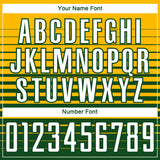 Custom Gold White-Green Gradient Pinstripe Sublimation Soccer Uniform Jersey