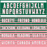 Custom Kelly Green White-Medium Pink Gradient Pinstripe Sublimation Soccer Uniform Jersey