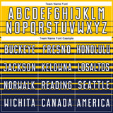 Custom Yellow White-Navy Gradient Pinstripe Sublimation Soccer Uniform Jersey