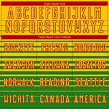 Custom Yellow Red-Grass Green Gradient Pinstripe Sublimation Soccer Uniform Jersey