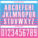 Custom Sky Blue White-Pink Gradient Pinstripe Sublimation Soccer Uniform Jersey