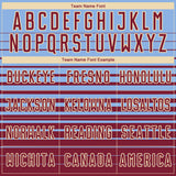 Custom Light Blue Crimson-Cream Gradient Pinstripe Sublimation Soccer Uniform Jersey