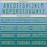 Custom Light Blue Teal-Cream Gradient Pinstripe Sublimation Soccer Uniform Jersey