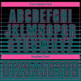 Custom Black Teal-Pink Gradient Pinstripe Sublimation Soccer Uniform Jersey