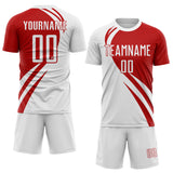 Custom White Navy Diagonal Streamline Color Block Swirl Curve Lines Sublimation Soccer Uniform Jersey