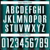 Custom Black White-Teal Vertical Brush Stroke Stripes Sublimation Soccer Uniform Jersey