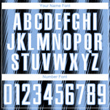 Custom Black White-Light Blue Vertical Brush Stroke Stripes Sublimation Soccer Uniform Jersey