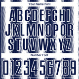 Custom Navy White Vertical Brush Stroke Stripes Sublimation Soccer Uniform Jersey