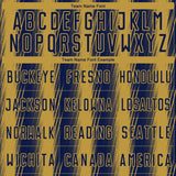 Custom Navy Old Gold Vertical Brush Stroke Stripes Sublimation Soccer Uniform Jersey