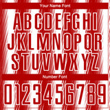 Custom Red White Vertical Brush Stroke Stripes Sublimation Soccer Uniform Jersey