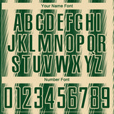 Custom Green Cream Vertical Brush Stroke Stripes Sublimation Soccer Uniform Jersey