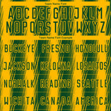 Custom Green Gold Vertical Brush Stroke Stripes Sublimation Soccer Uniform Jersey