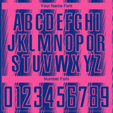 Custom Royal Pink Vertical Brush Stroke Stripes Sublimation Soccer Uniform Jersey
