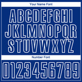 Custom Royal Light Blue Thunder Blue-White Gradient Horizontal Stripes Sublimation Soccer Uniform Jersey