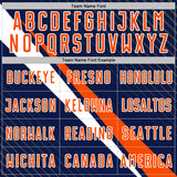 Custom Navy Orange-White Diagonal Stripes Sports Sublimation Soccer Uniform Jersey
