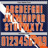 Custom Navy Orange-White Diagonal Stripes Sports Sublimation Soccer Uniform Jersey