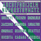 Custom Purple Kelly Green-White Diagonal Stripes Sports Sublimation Soccer Uniform Jersey