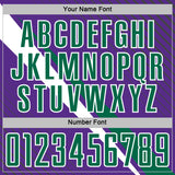 Custom Purple Kelly Green-White Diagonal Stripes Sports Sublimation Soccer Uniform Jersey