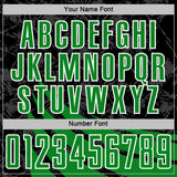 Custom Black Grass Green-White Distressed Diagonal Stripes Wind Shapes Sports Sublimation Soccer Uniform Jersey