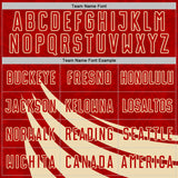 Custom Red Cream Distressed Diagonal Stripes Wind Shapes Sports Sublimation Soccer Uniform Jersey