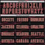 Custom Black Crimson-Cream Diagonal Pinstripes Lines Sports Sublimation Soccer Uniform Jersey