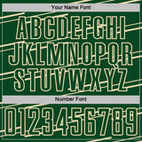 Custom Green Cream Diagonal Pinstripes Lines Sports Sublimation Soccer Uniform Jersey