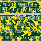 Custom Green White-Yellow Geometric Camo Fragment Sports Sublimation Soccer Uniform Jersey