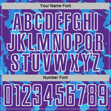 Custom Purple White-Blue Geometric Camo Fragment Sports Sublimation Soccer Uniform Jersey