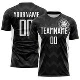 Custom Black White-Steel Gray Colombia Zigzag Pattern Sublimation Soccer Uniform Jersey