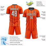 Custom Orange White-Black France Vertical Pinstripe Sublimation Soccer Uniform Jersey