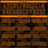 Custom Black-Bay Orange Curve Lines Sublimation Soccer Uniform Jersey
