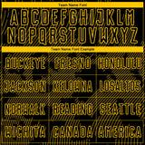 Custom Black-Yellow Curve Lines Sublimation Soccer Uniform Jersey