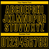 Custom Black-Yellow Curve Lines Sublimation Soccer Uniform Jersey