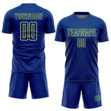 Custom Royal Green-White Curve Lines Sublimation Soccer Uniform Jersey