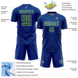 Custom Royal Kelly Green-Cream Curve Lines Sublimation Soccer Uniform Jersey
