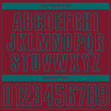 Custom Crimson-Teal Curve Lines Sublimation Soccer Uniform Jersey