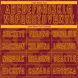 Custom Crimson-Gold Curve Lines Sublimation Soccer Uniform Jersey
