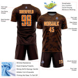 Custom Brown Bay Orange-White Curve Lines Sublimation Soccer Uniform Jersey