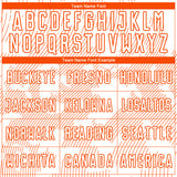 Custom White-Orange Curve Lines Sublimation Soccer Uniform Jersey