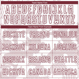 Custom White-Burgundy Curve Lines Sublimation Soccer Uniform Jersey