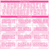 Custom White-Pink Curve Lines Sublimation Soccer Uniform Jersey