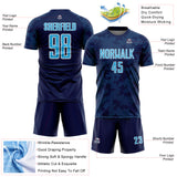 Custom Navy Sky Blue-White Curve Lines Sublimation Soccer Uniform Jersey