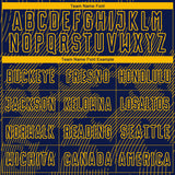 Custom Navy-Gold Curve Lines Sublimation Soccer Uniform Jersey