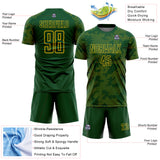 Custom Green-Yellow Curve Lines Sublimation Soccer Uniform Jersey
