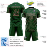 Custom Green-Medium Pink Curve Lines Sublimation Soccer Uniform Jersey