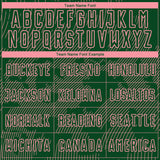 Custom Green-Medium Pink Curve Lines Sublimation Soccer Uniform Jersey