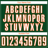 Custom Green White-Orange Curve Lines Sublimation Soccer Uniform Jersey