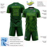 Custom Green-Neon Green Curve Lines Sublimation Soccer Uniform Jersey