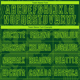 Custom Green-Neon Green Curve Lines Sublimation Soccer Uniform Jersey